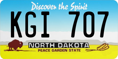 ND license plate KGI707