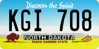 ND license plate KGI708