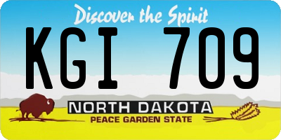ND license plate KGI709