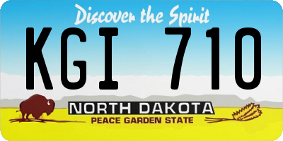 ND license plate KGI710