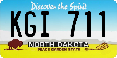 ND license plate KGI711