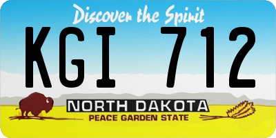 ND license plate KGI712