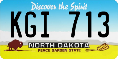 ND license plate KGI713