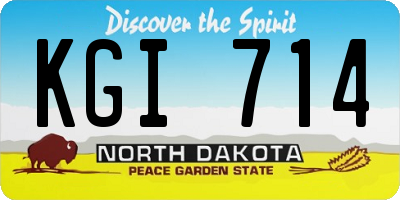 ND license plate KGI714