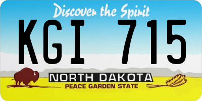 ND license plate KGI715