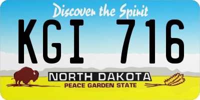 ND license plate KGI716