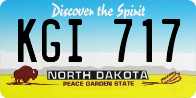 ND license plate KGI717