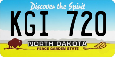 ND license plate KGI720