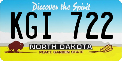 ND license plate KGI722