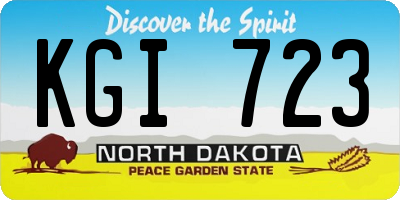 ND license plate KGI723