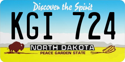 ND license plate KGI724