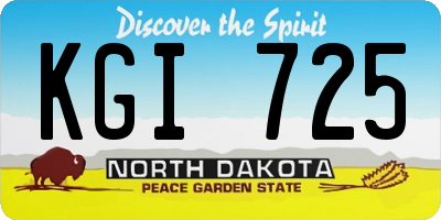 ND license plate KGI725