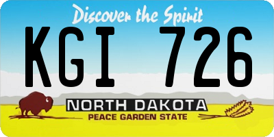 ND license plate KGI726