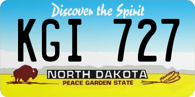 ND license plate KGI727