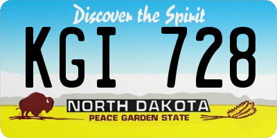ND license plate KGI728
