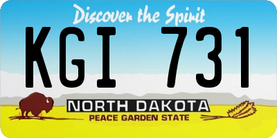 ND license plate KGI731