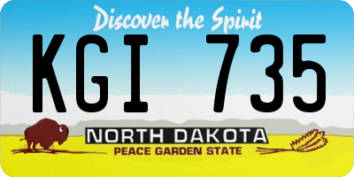 ND license plate KGI735