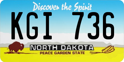 ND license plate KGI736