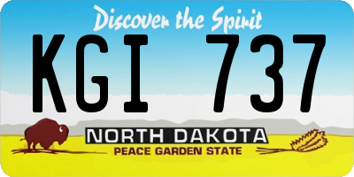 ND license plate KGI737