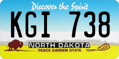 ND license plate KGI738