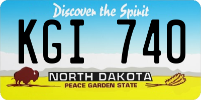 ND license plate KGI740