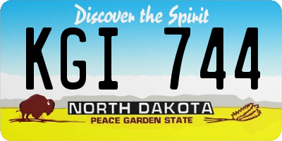 ND license plate KGI744