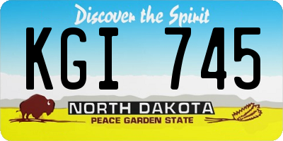 ND license plate KGI745