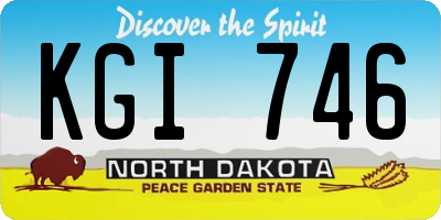 ND license plate KGI746