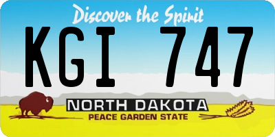 ND license plate KGI747