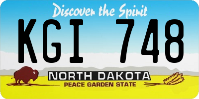 ND license plate KGI748