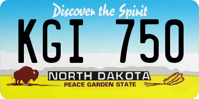 ND license plate KGI750