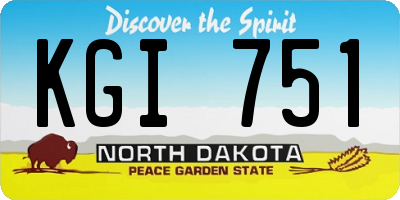 ND license plate KGI751