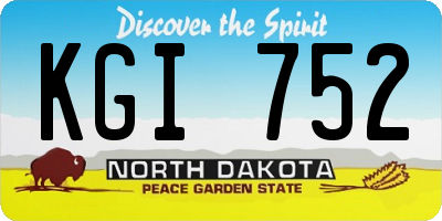 ND license plate KGI752