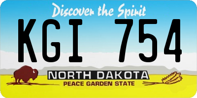 ND license plate KGI754