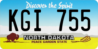 ND license plate KGI755
