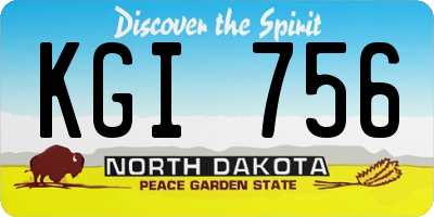 ND license plate KGI756