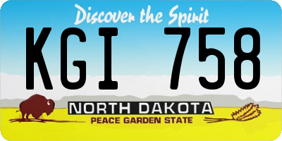 ND license plate KGI758