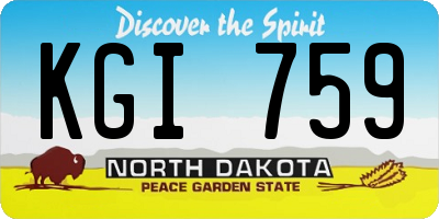 ND license plate KGI759