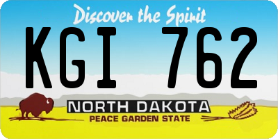 ND license plate KGI762