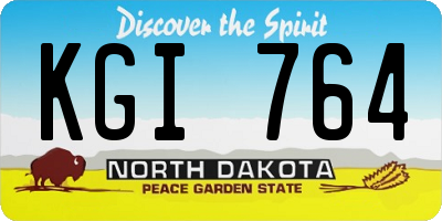 ND license plate KGI764