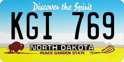 ND license plate KGI769