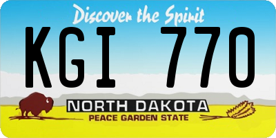 ND license plate KGI770