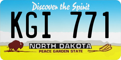 ND license plate KGI771