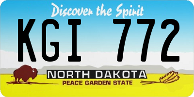 ND license plate KGI772