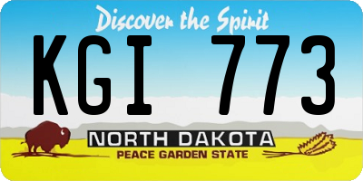 ND license plate KGI773