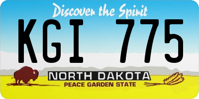 ND license plate KGI775