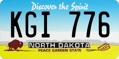 ND license plate KGI776