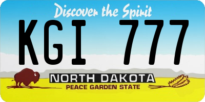 ND license plate KGI777