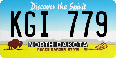 ND license plate KGI779