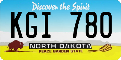 ND license plate KGI780